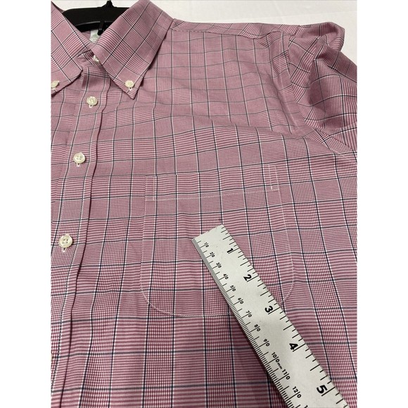 Brooks Brothers  Pink/white/blue  Plaid Long Sleeve Button  Size 17 /33 Sleeve - Picture 6 of 6